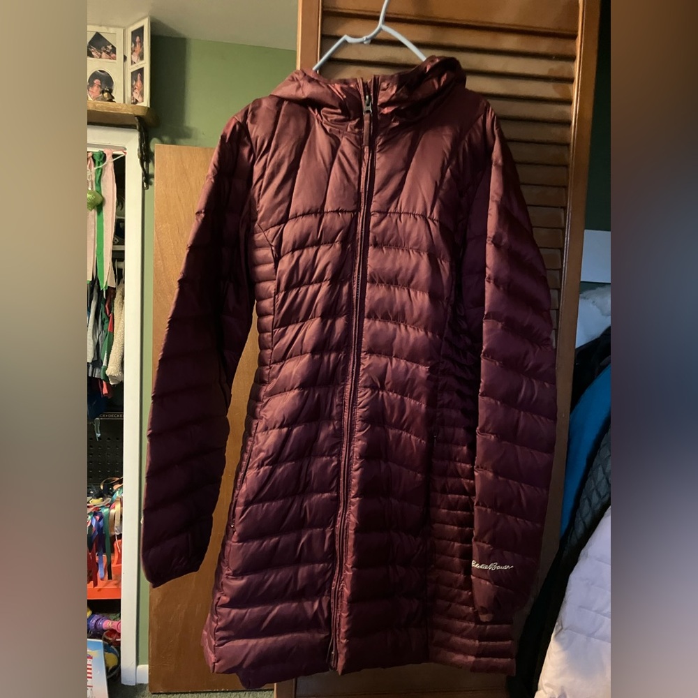 Eddie Bauer Women's Maroon Puffer Coat